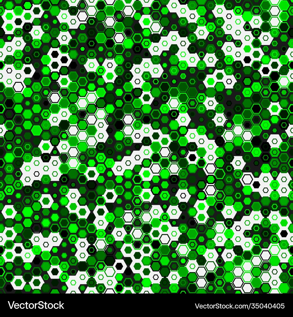 Camouflage seamless pattern with hexagonal endless Vector Image