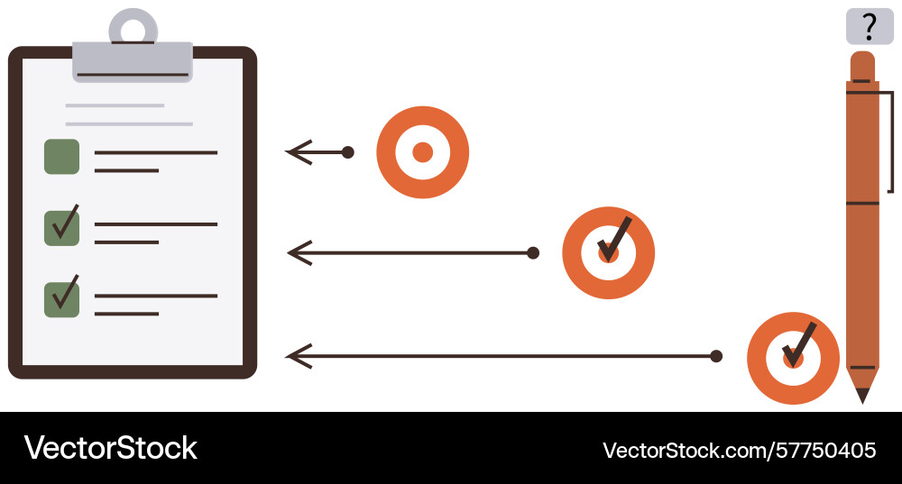 Checklist and targets with arrows vector image