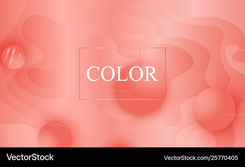 Coral color background fluid shapes pattern vector image