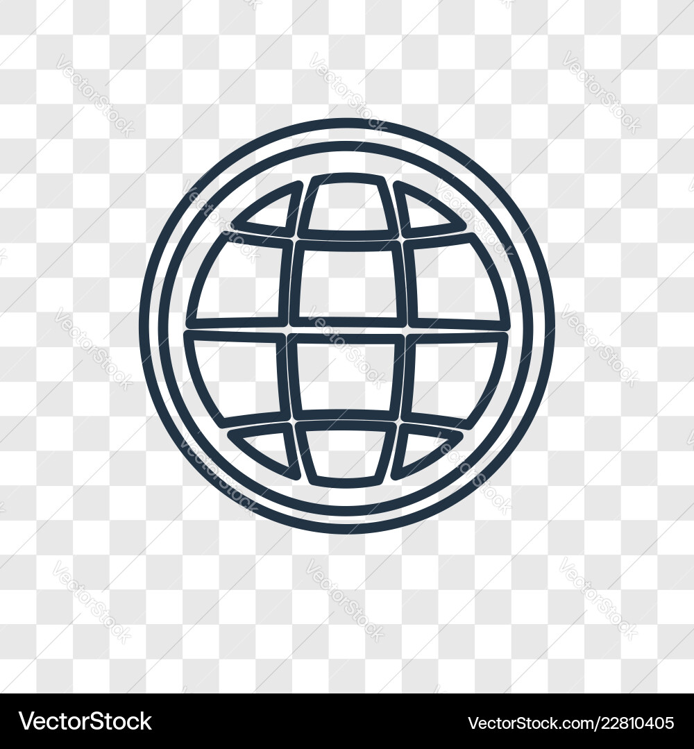 Earth grid concept linear icon isolated Earth grid concept linear icon isolated vector image