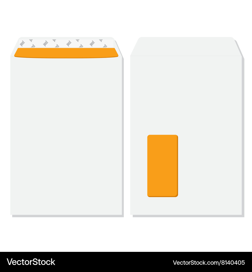 Envelope front and back view vector image