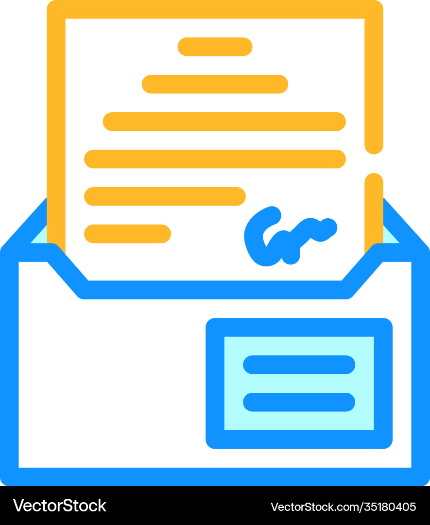 Envelope with message color icon Vector Image