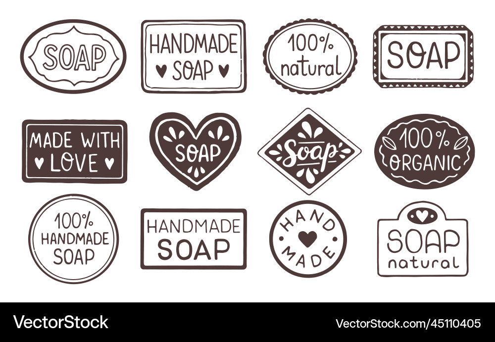 Handmade Soap Labels - Set Vector Image