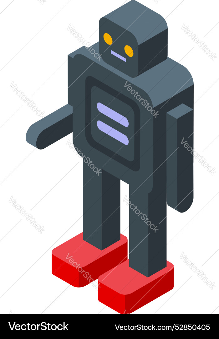 Humanoid robot standing and showing open palm Humanoid robot standing and showing open palm Vector Image