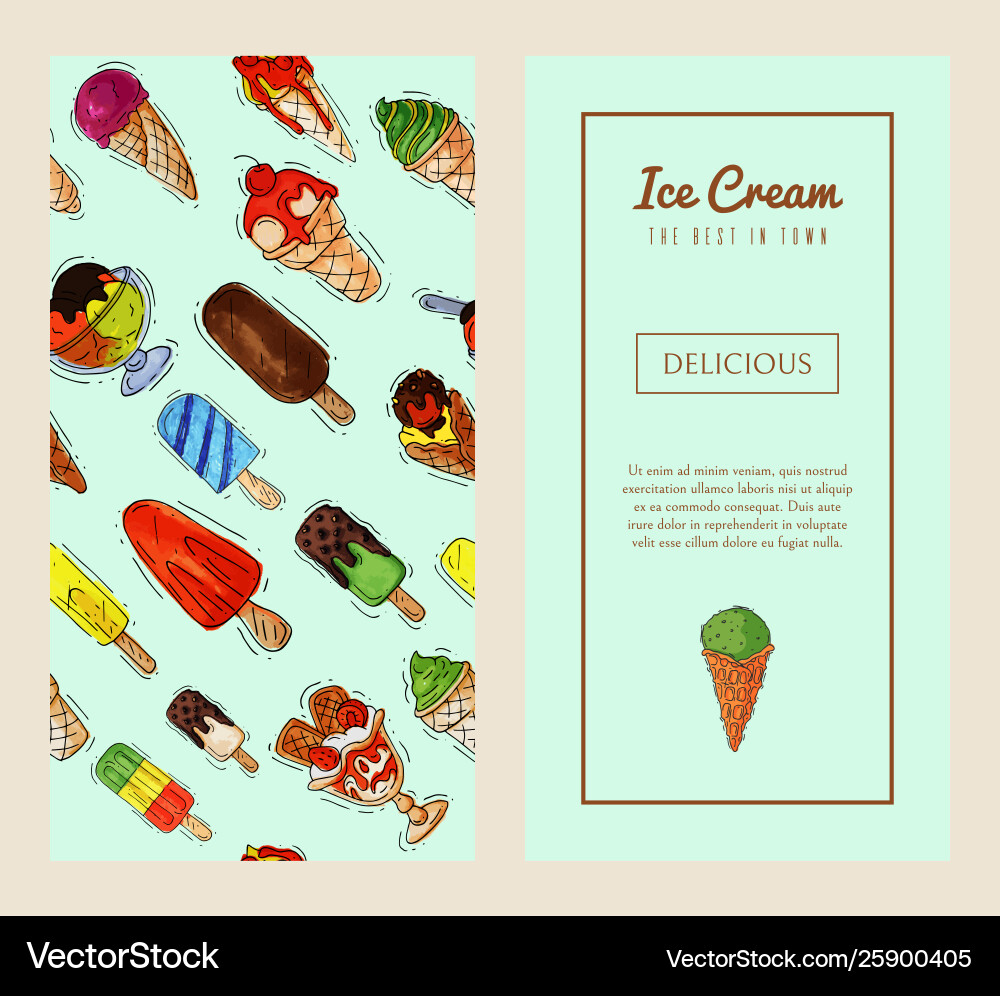 Ice cream banner summer natural fresh and cold Ice cream banner summer natural fresh and cold vector image