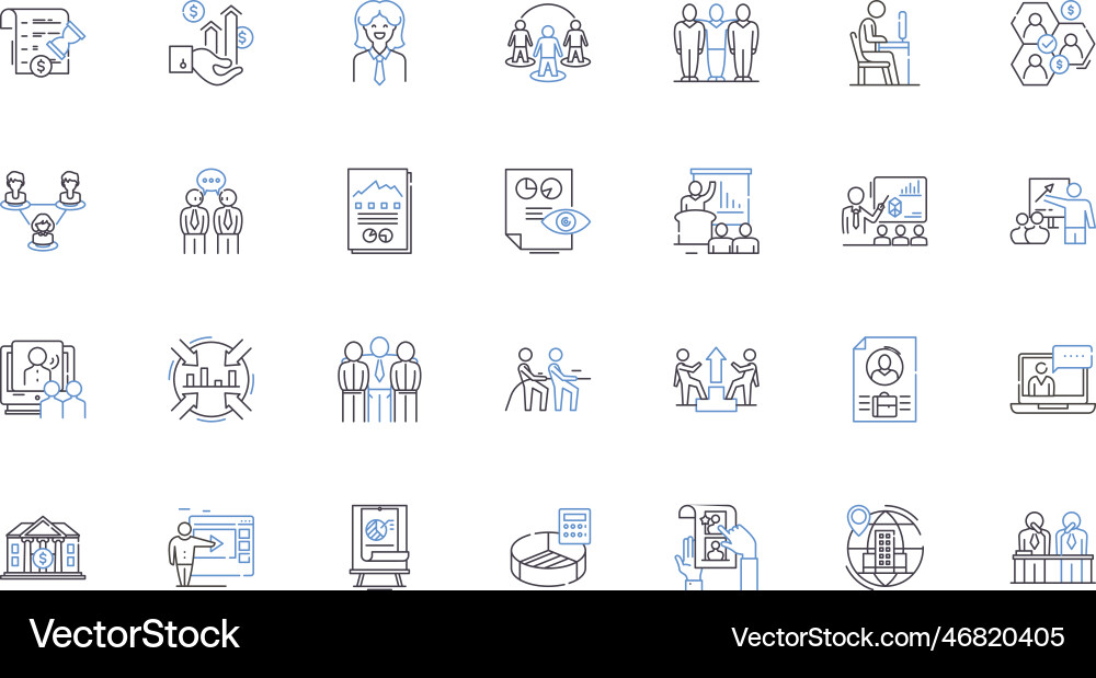 Institution System Linie Icons Sammlung Institution System Linie Icons Sammlung vektorbild