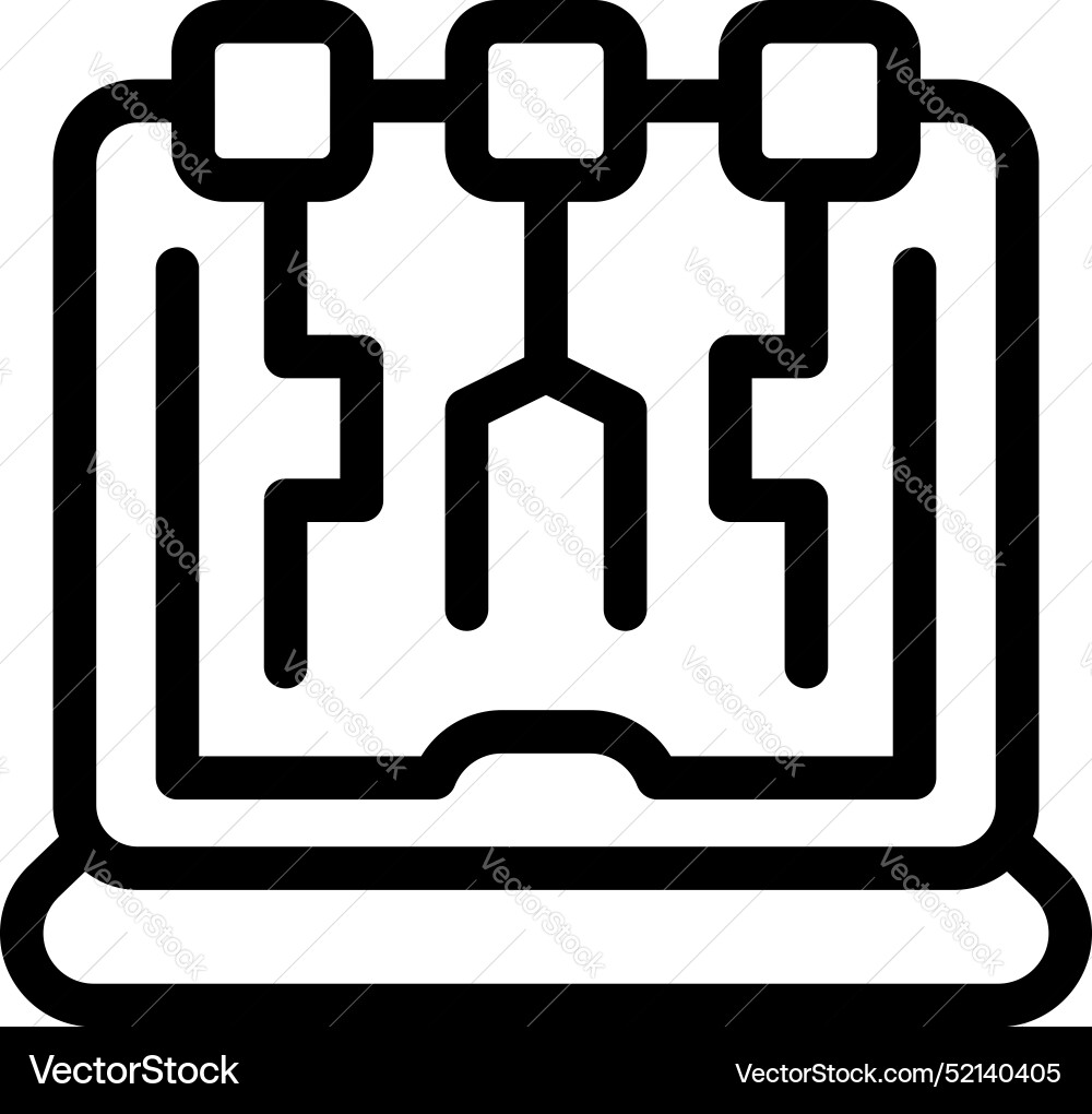 Laptop showing blockchain data structure Laptop showing blockchain data structure Vector Image