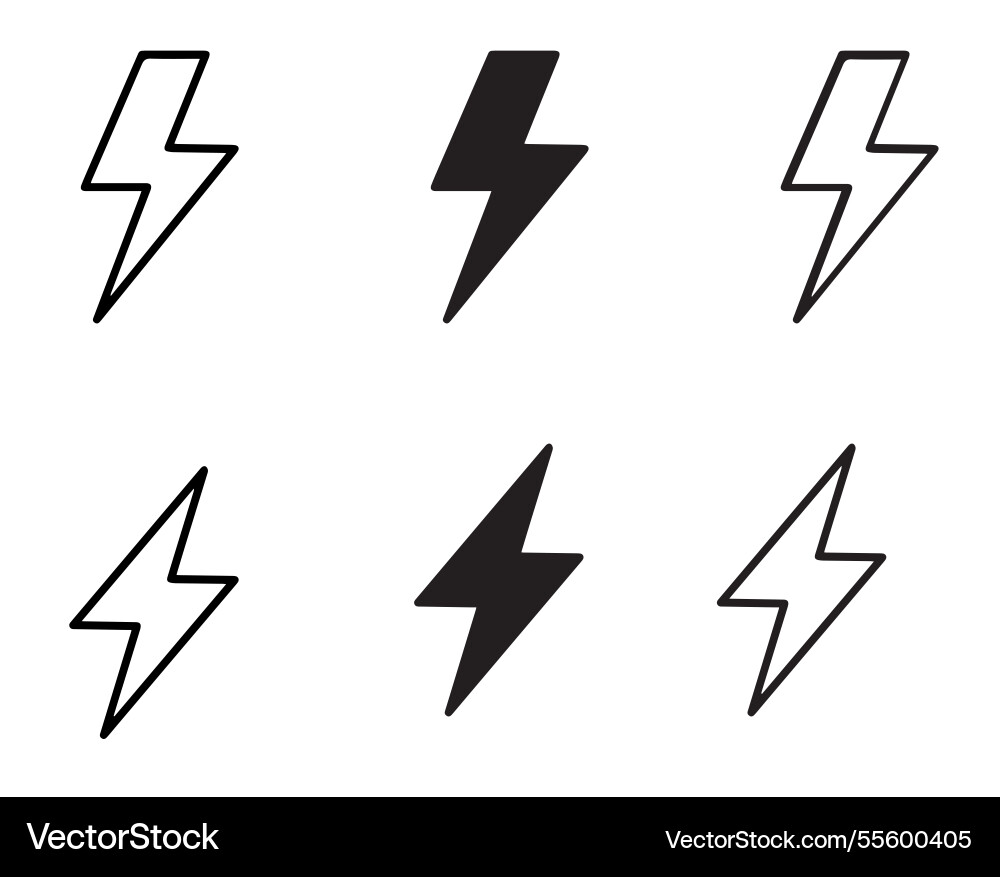 Lightning icon set Vector Image