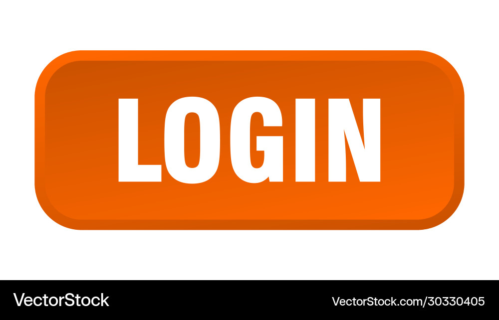 Login button square 3d push vector image