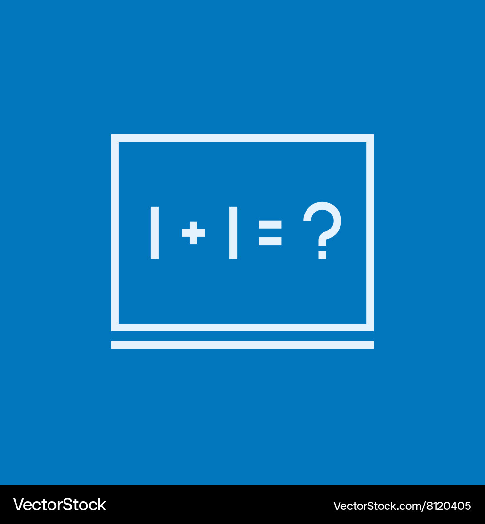 Maths example written on blackboard line icon vector image