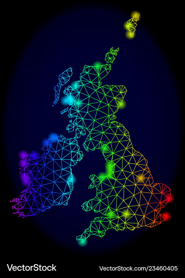 Polygonal network spectrum mesh map Polygonal network spectrum mesh map Vector Image