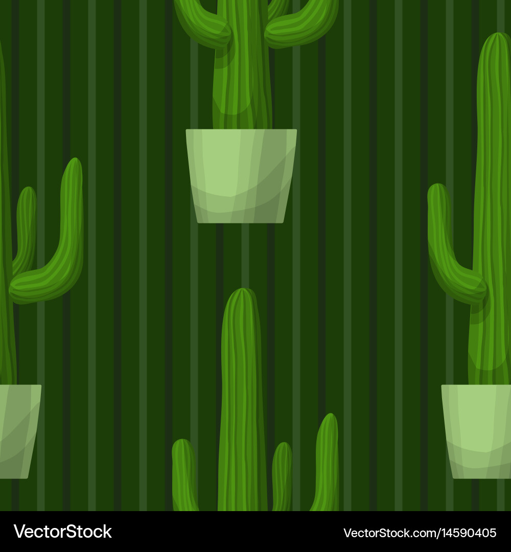 Seamless pattern with cactus Vector Image