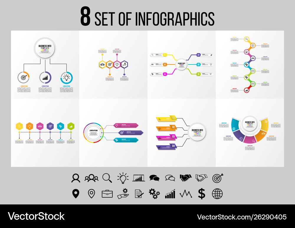 Set of infographics elements design template Set of infographics elements design template Vector Image