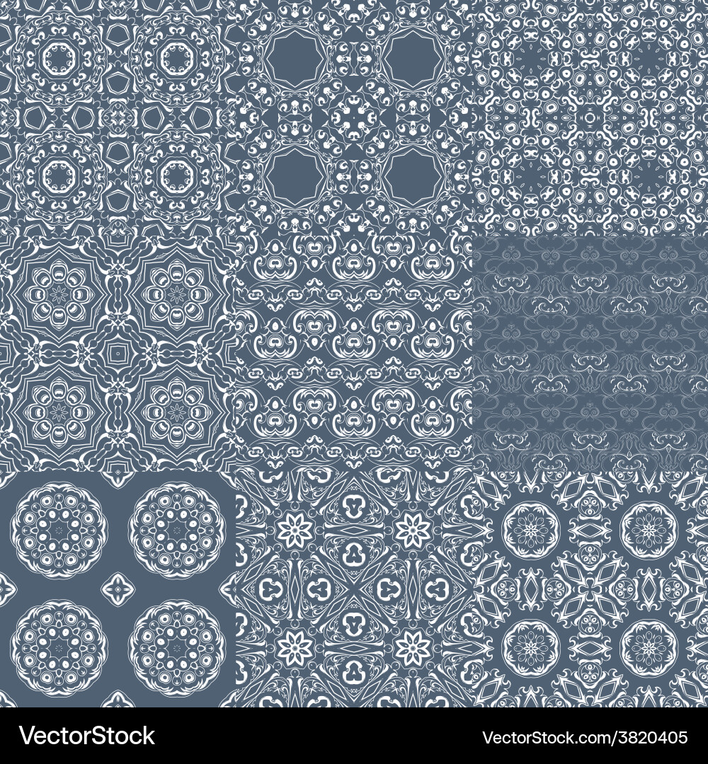 Set of seamless tileable background patterns vector image
