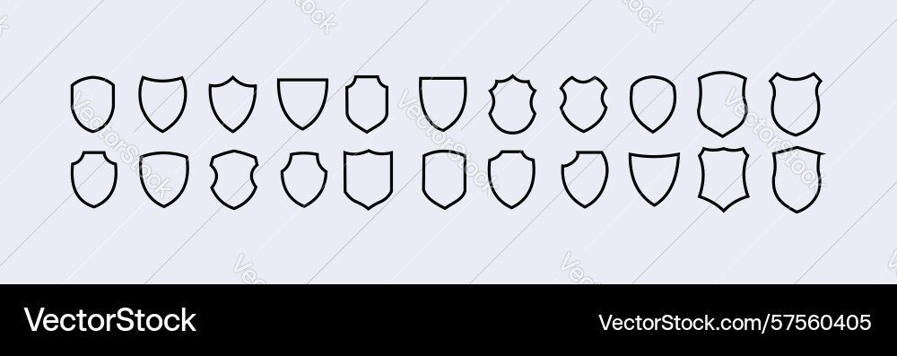 Shield icon is a linear style with editable stroke Shield icon is a linear style with editable stroke vector image