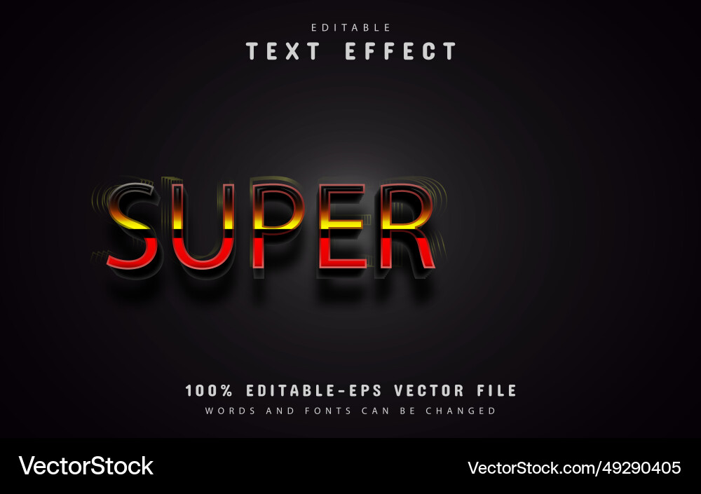 Super gradient text effect Super gradient text effect vector image
