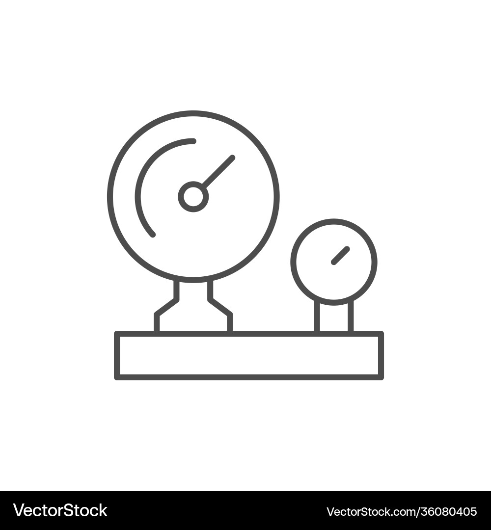 Technical manometer line outline icon Technical manometer line outline icon vector image