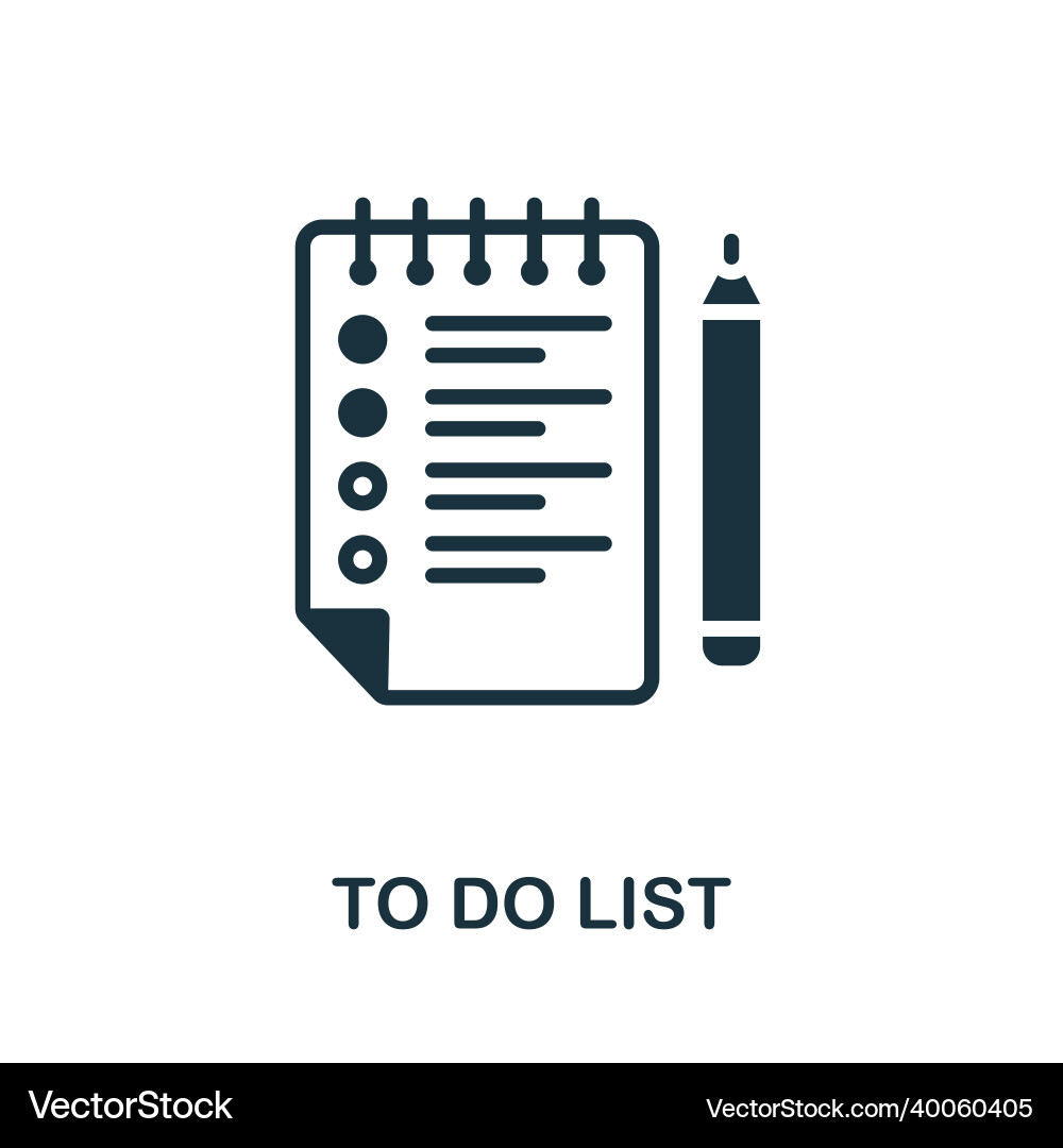 To do list icon monochrome sign from project Vector Image