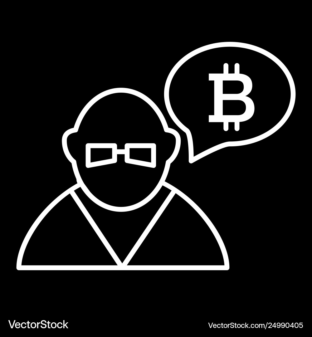 Trader person exchange bitcoin line icon Trader person exchange bitcoin line icon vector image