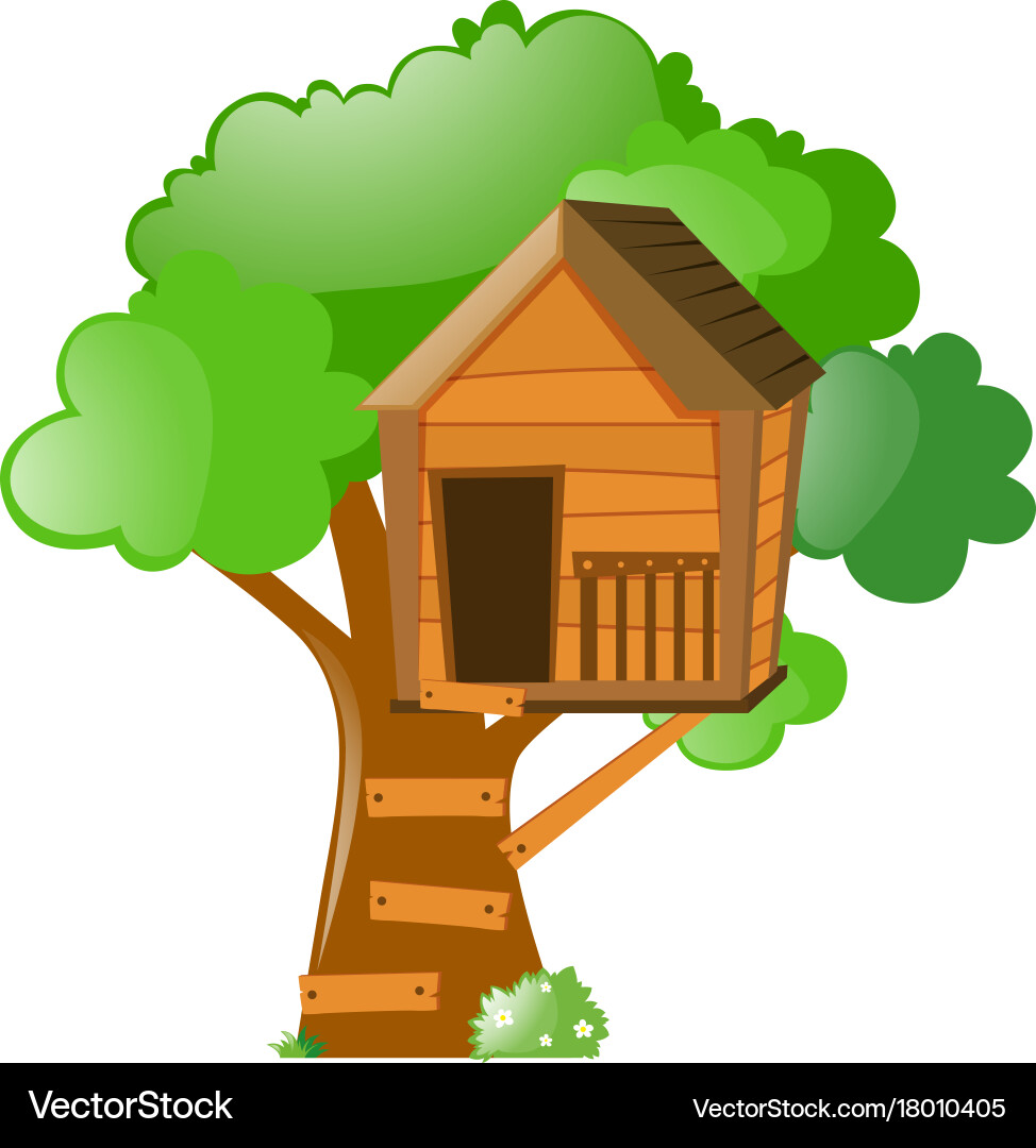 Tree with treehouse Vector Image