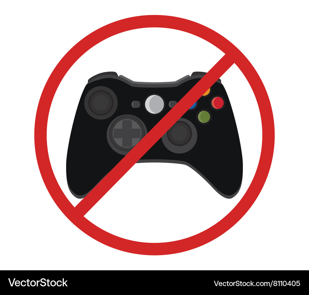 Video game console ban joystick symbol Vector Image