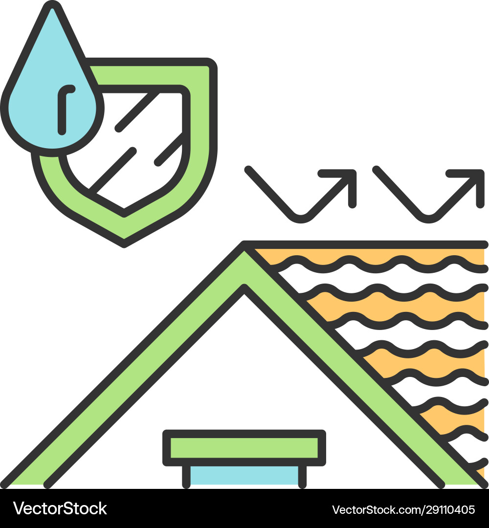 Wasserdichtes Haus Dachfarbe Ikone Wasserdichtes Haus Dachfarbe Ikone vektorbild