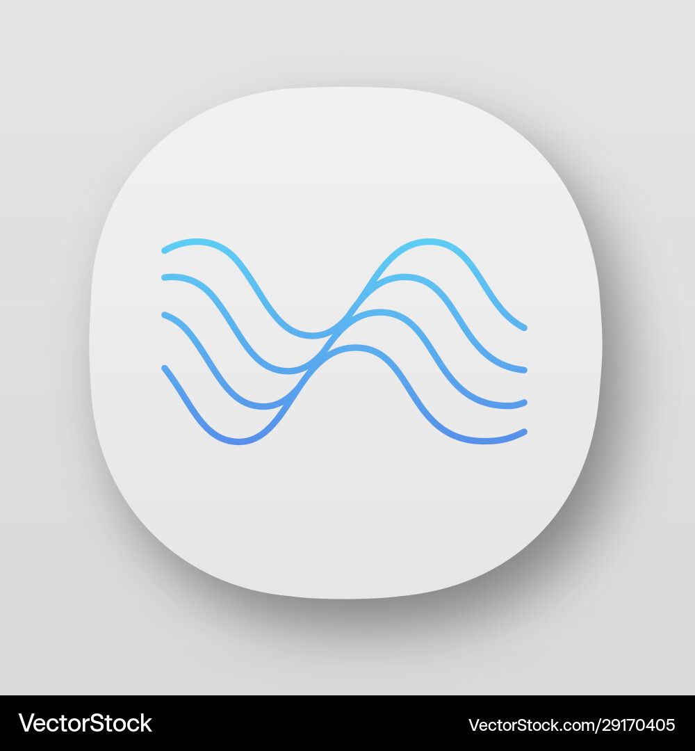 Wavy sound lines app icon uiux user interface Wavy sound lines app icon uiux user interface vector image