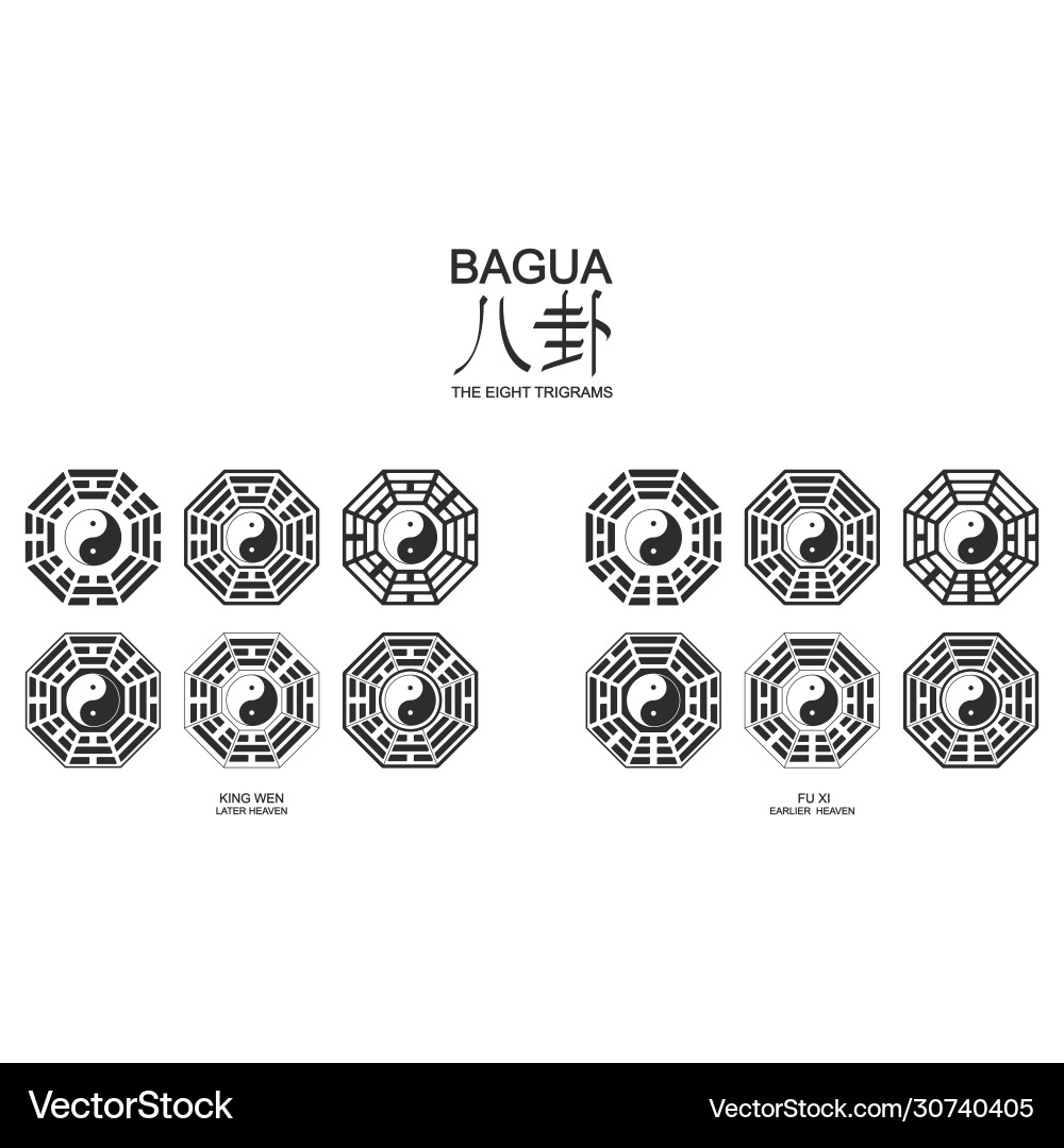 Yin Yang with Bagua Trigrams Vector Image
