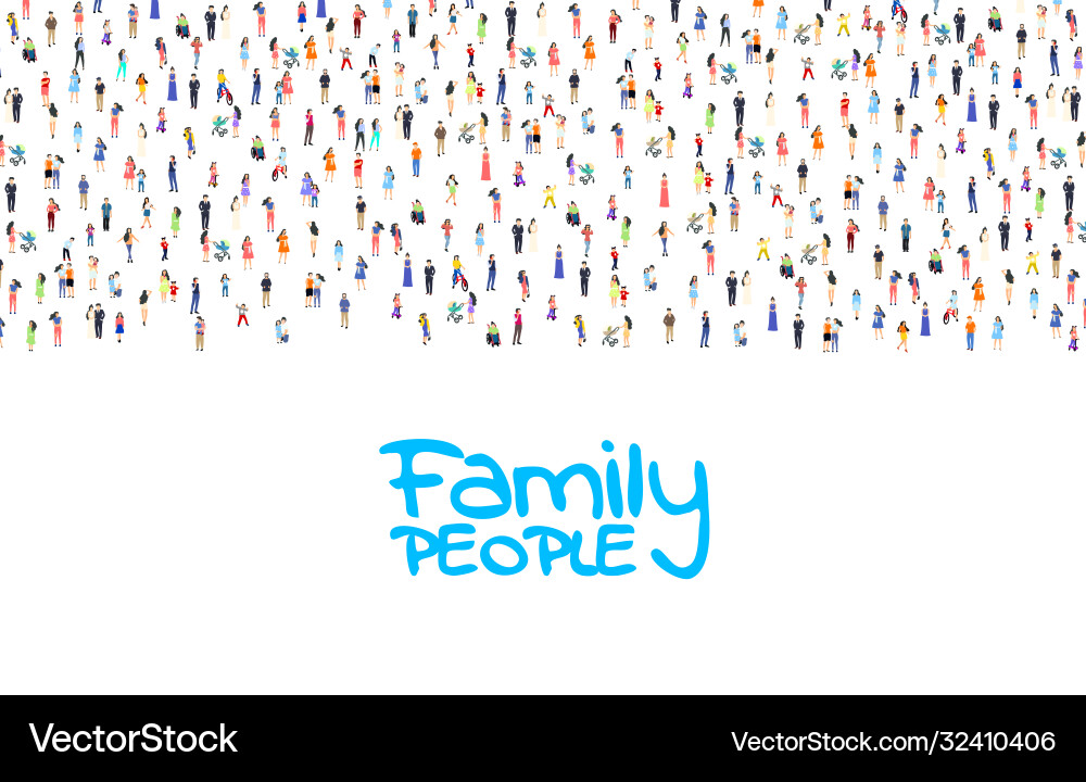 A group people walk and relax with their family A group people walk and relax with their family vector image