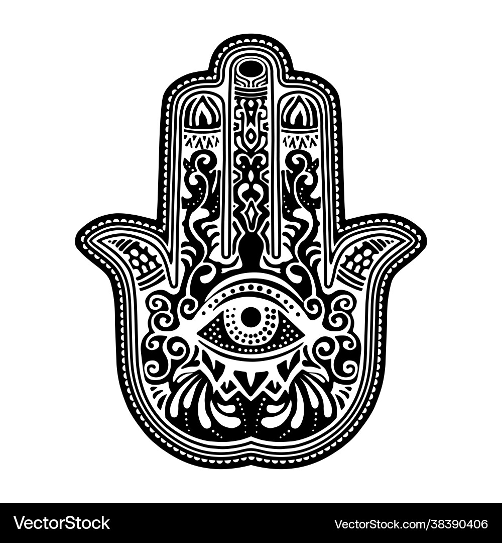 A hamsa hand symbol fatima religious A hamsa hand symbol fatima religious Vector Image