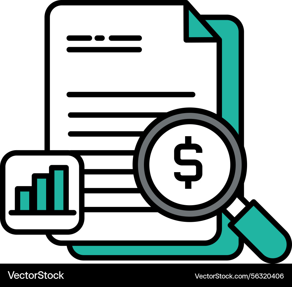 Accounting software report document analysis Accounting software report document analysis vector image