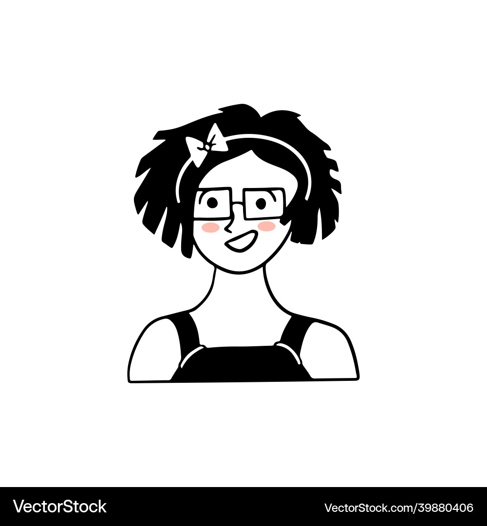 Children portrait flat design teen or kid avatar Children portrait flat design teen or kid avatar vector image