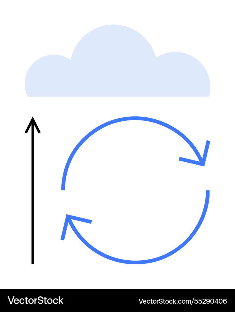 Cloud synchronization and data transfer process Cloud synchronization and data transfer process vector image