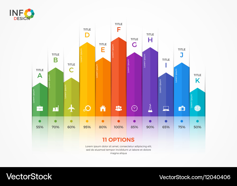 Column Chart Data Visualization Template vector image
