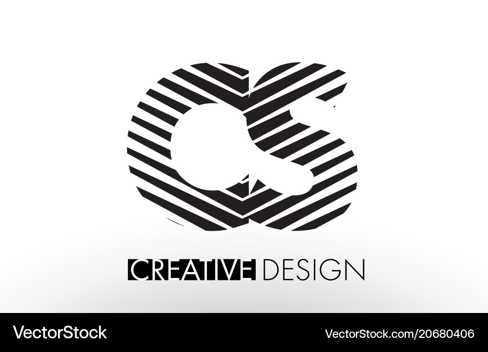 Cs c s lines letter design with creative elegant Vector Image
