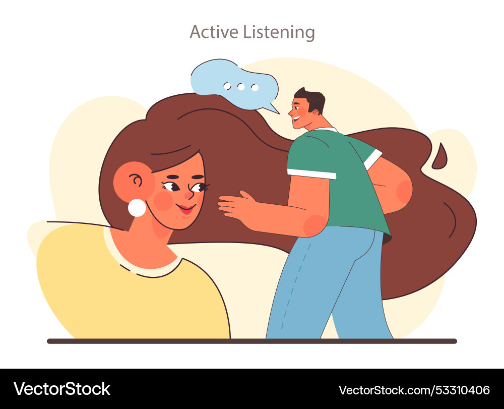 Empathy skill development active listening deep Empathy skill development active listening deep Vector Image
