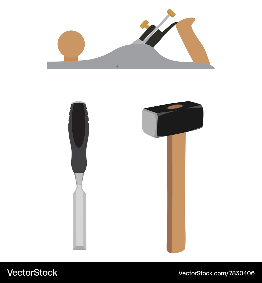 Hammer chisel and jointer vector image