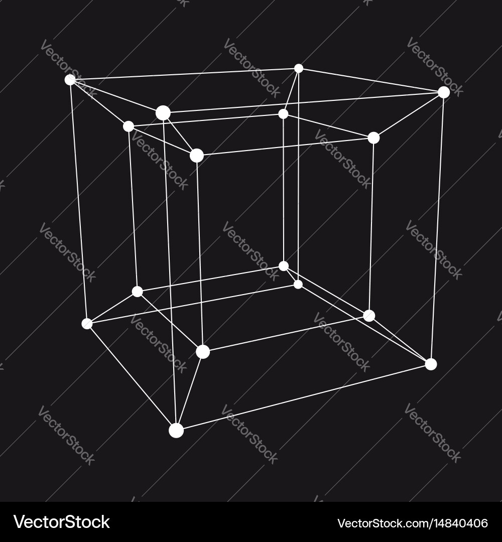 Hypercube 3d object vector image