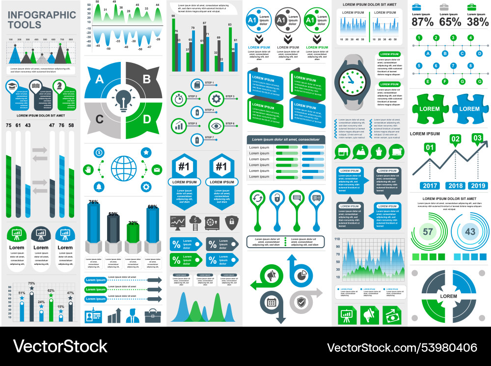 Infographic elements data visualization design vector image