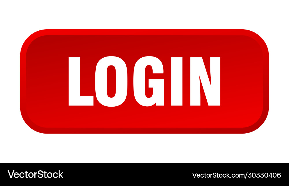 Login button square 3d push Vector Image