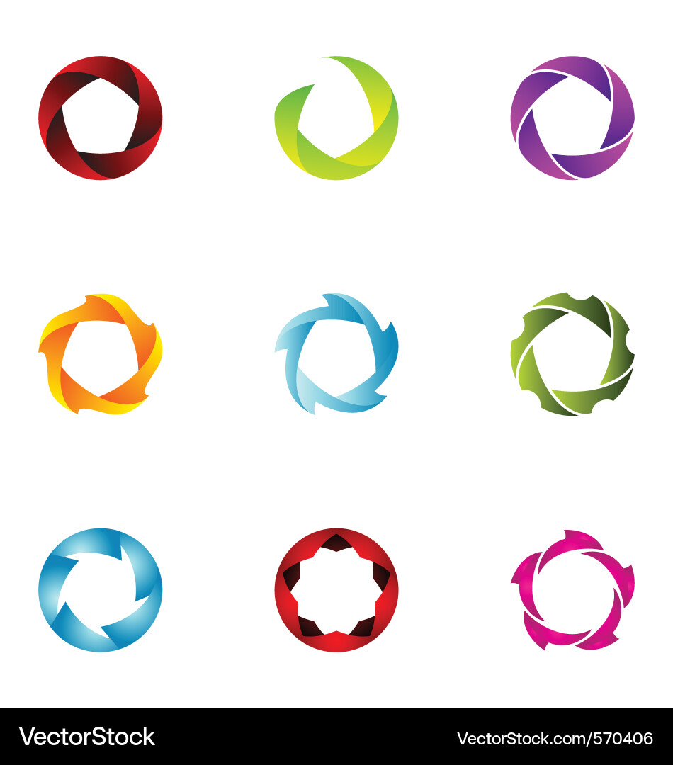 Minimalist Icon Set - Circular Elements vector image