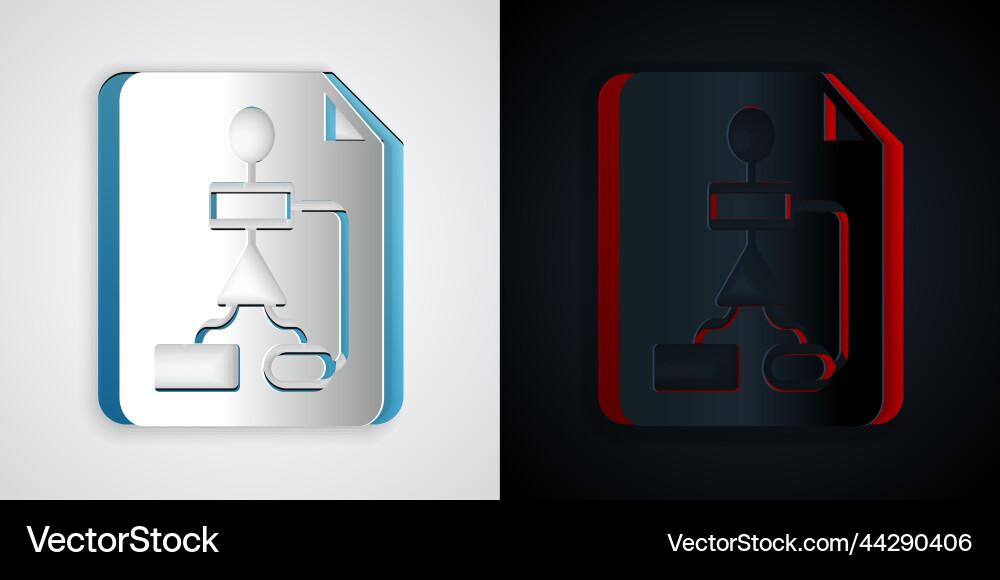 Paper cut tile flowchart for program design Paper cut tile flowchart for program design vector image