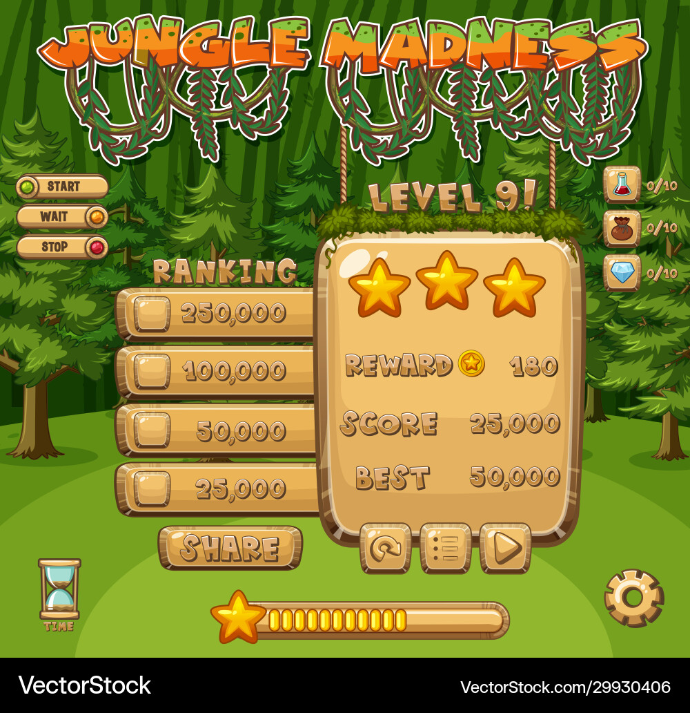 Screen background for computer game with forest Screen background for computer game with forest vector image