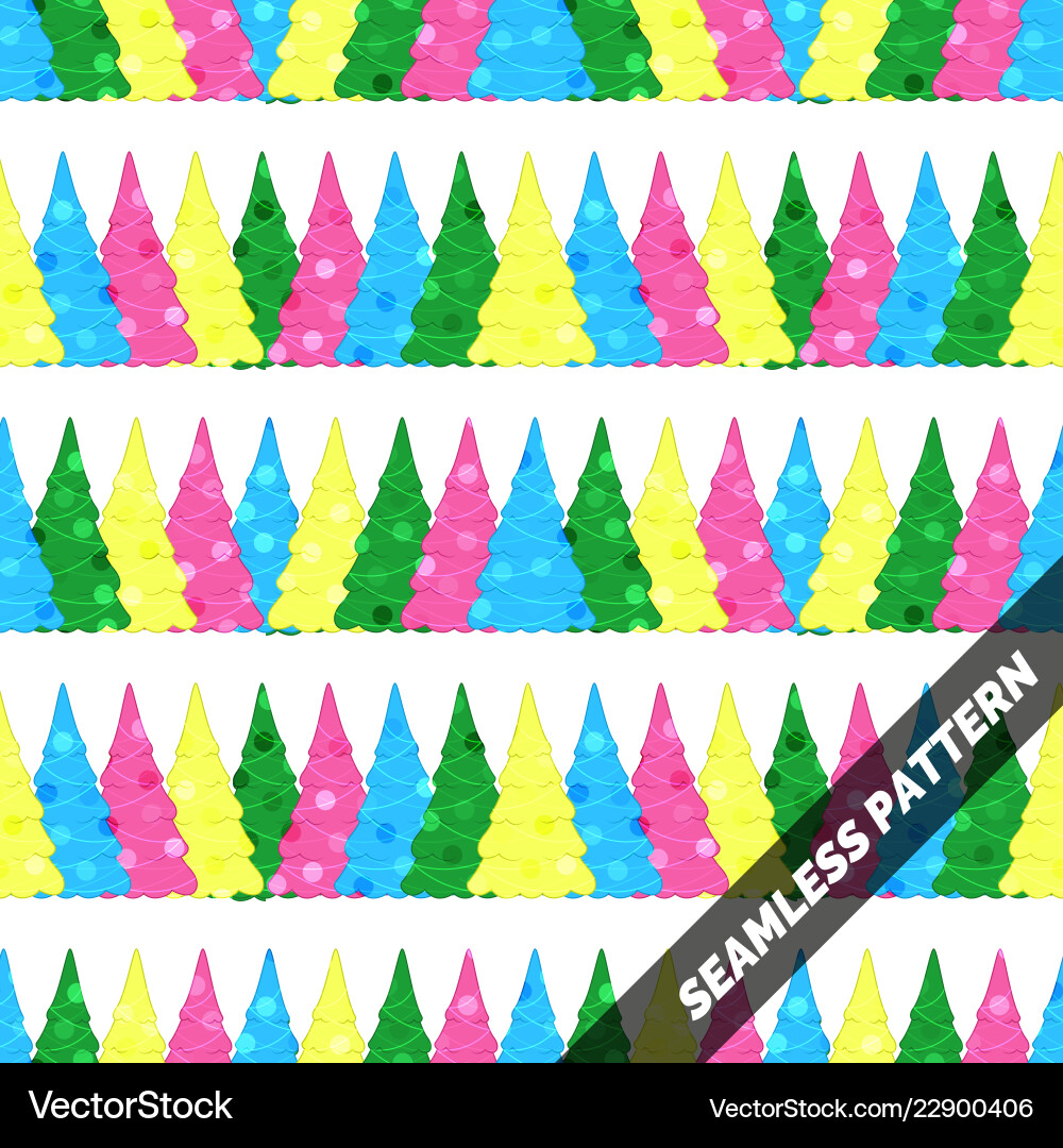 Seamless pattern with christmas trees of different Seamless pattern with christmas trees of different vector image