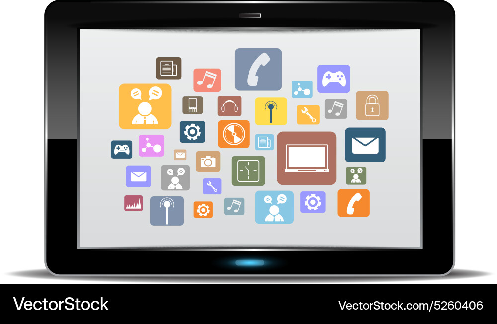 Tablet with Application Button vector image