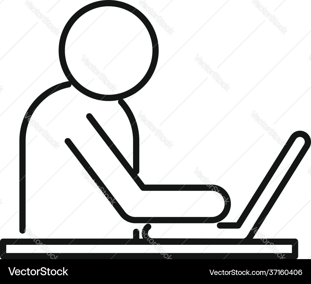 Trader laptop work icon outline style Trader laptop work icon outline style vector image