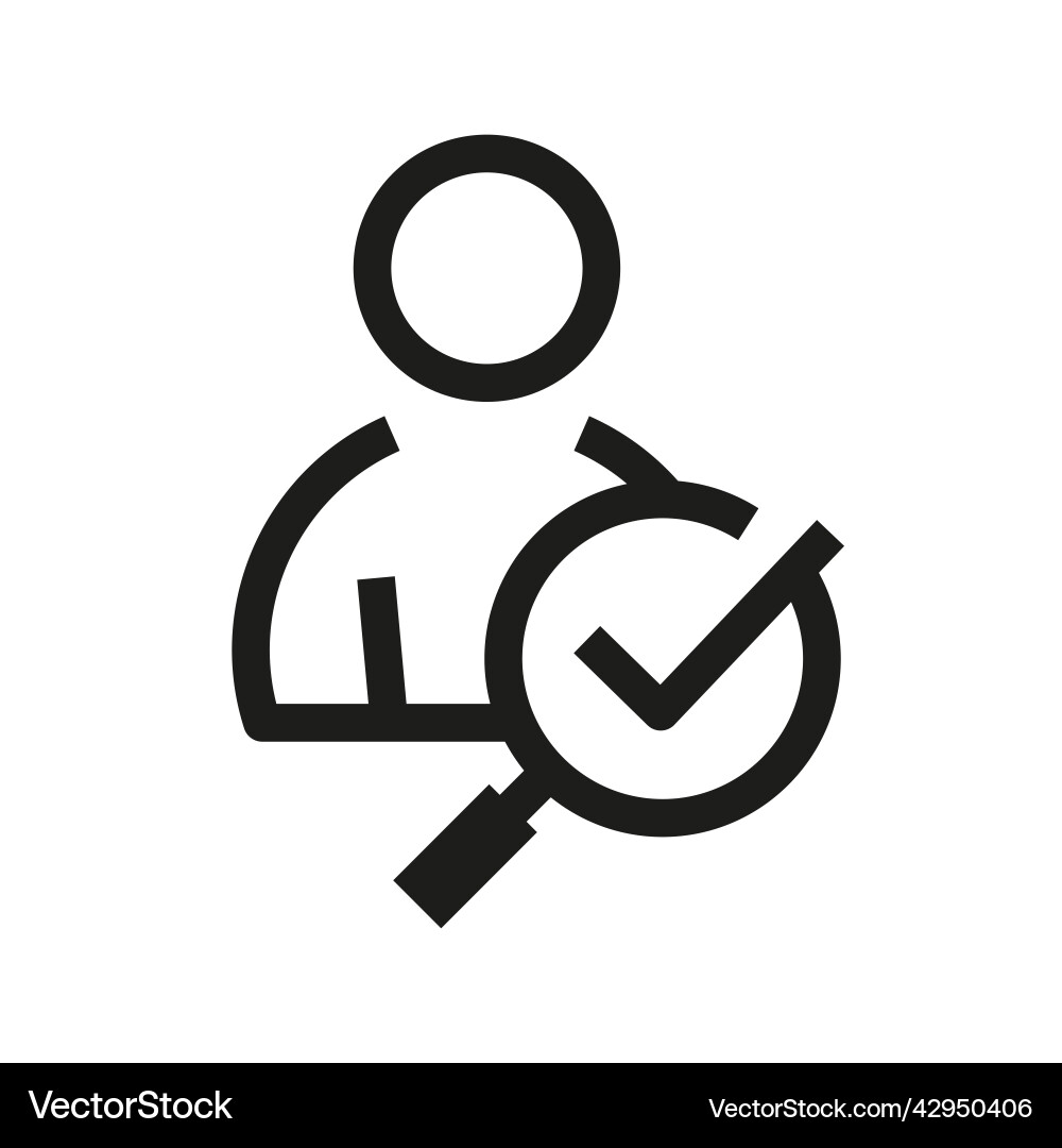 User profile icon with check mark and magnifier Vector Image