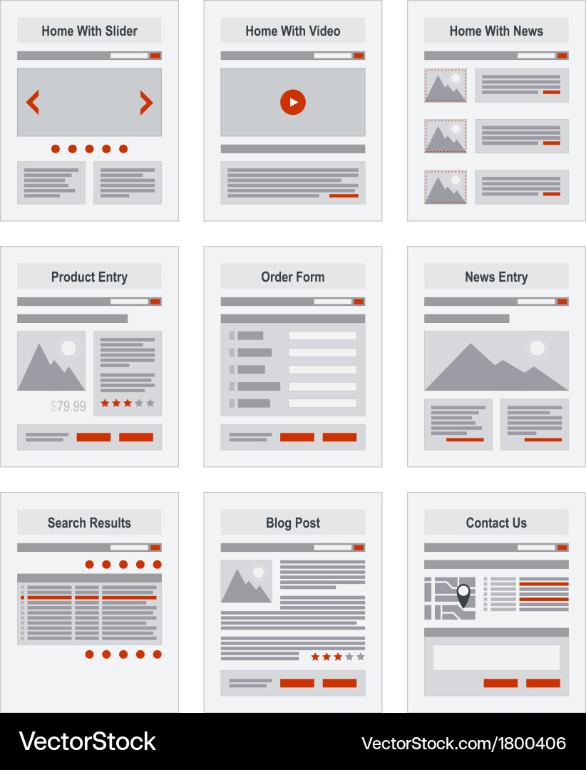 Website Navigation Structure Prototype Vector Image