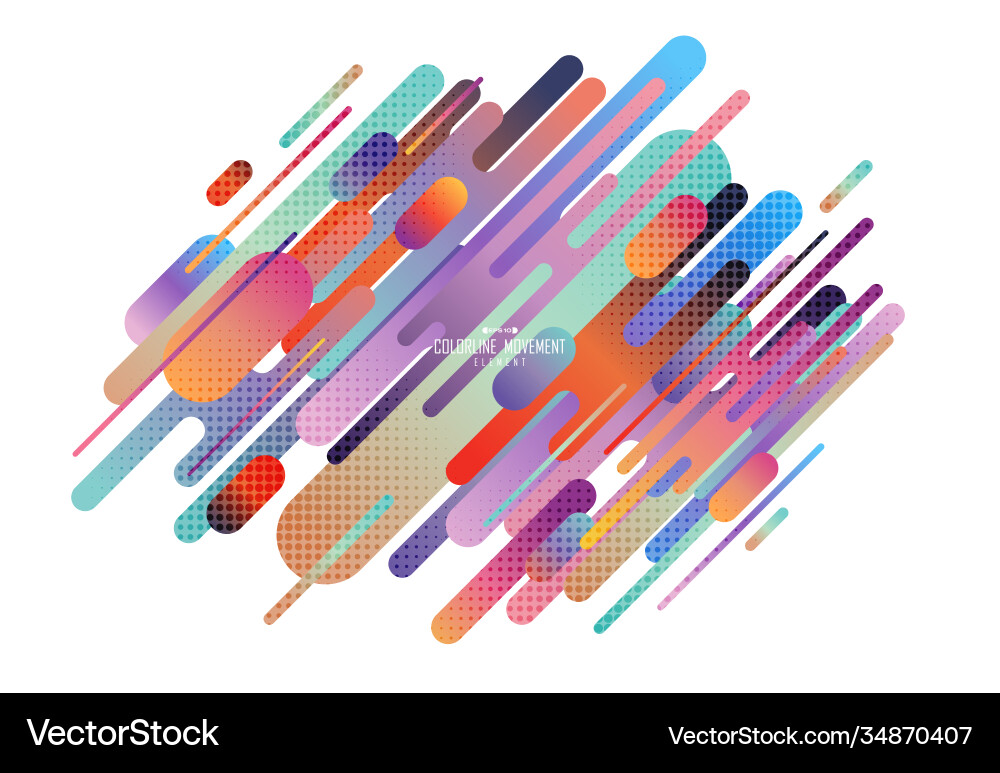 Abstract Colorful Gradient Lines Vector Image