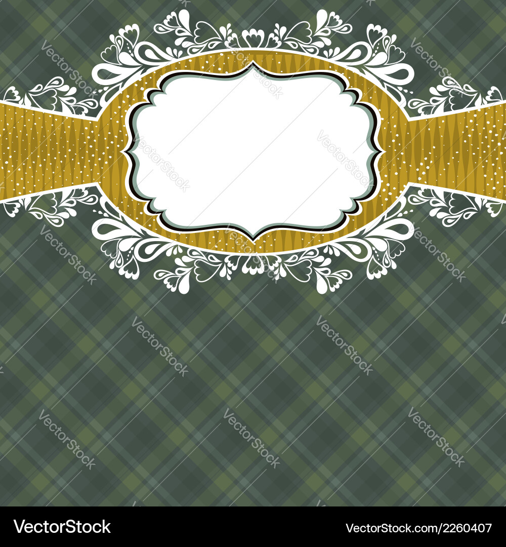 Checked grey background with label Vector Image